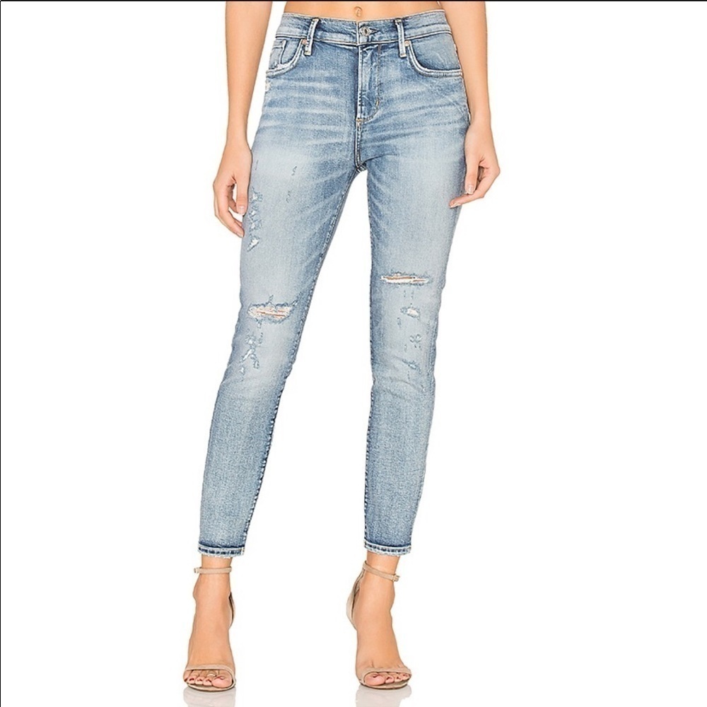Agolde Sophie Jeans Womens 24 High Rise Ankle Distressed Classic Capsule Luxury